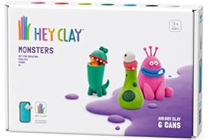 Hey Clay Monsters 1, mittelgroße Modelliermasse Monsters 1 Set für Kinder in Verpackung, ab 3 Jahren