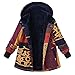 Produktbild SuperSU Große Größe Frauen Lange Ärmel Baumwollmantel mit Kapuze Langarm Vintage Damen Nationaler Stil Drucken Fleece Dicke Mäntel Reißverschluss Mantel Baumwolle und Leinen Übergangsmantel