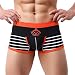 Produktbild Herren Boxershorts,Beikoard Sexy Unterwäsche Striped Boxer Briefs Shorts Ausbuchtung Pouch Unterhose Bequeme Baumwolle Streifen gedruckt männlichen Boxershorts (XL, Schwarz)