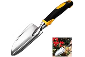 Sinoer Garden shovel Trowel & Hand Shovel Soft Rubberized Non-Slip Handle, Bes for Transplanting, Weeding, Moving and Smoothing Digging & Planting