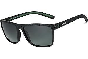 ZENOTTIC Occhiali da sole polarizzati uomo leggero TR90 montatura UV400 protezione occhiali da sole quadrati