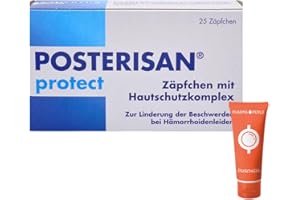 Posterisan protect 1x 25 Zäpfchen mit Hautschutzkomplex bei Hämorrhoiden I Schutz vor Reizungen I Jojobaöl & Bienenwachs I rektale Anwendung I für sensible Haut I Spar-Set plus Pharma Perle give-away