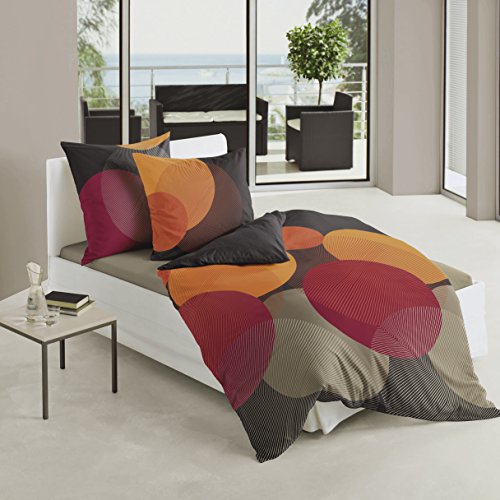 Bierbaum 6155_09 Mako-Satin-Bettwäsche Dessin, 135 x 200 cm und 80 x 80 cm, kakao 09 - 2