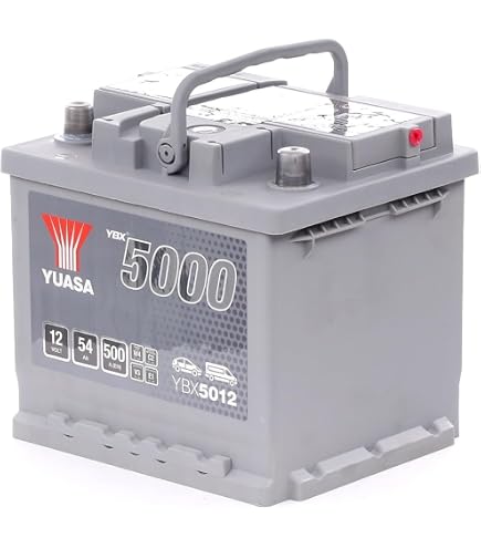 Batterie Voiture Yuasa Silver YBX5063 12V 52Ah 520A - Hautes Performances, Neuve, Dimensions 207x175x175 Mm