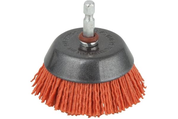 wolfcraft 1506000 - Brosse Soucoupe Fil Nylon à Gros Grains - Diamètre 65 mm Longueur 20 Mm
