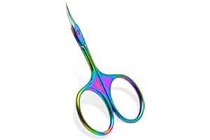 CGBE Forbicine per Cuticole, Forbici per Cuticole Professionale Punta Curva Sottile in Acciaio Inossidabile, Extra Affilate Taglia Cuticole per Rimuovere Pelle Morta e Cuticole, Multicolore