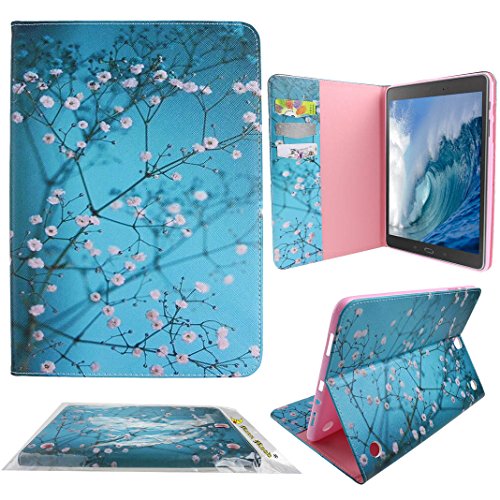 Moon mood® PU Leder Schutzhülle für Samsung Galaxy Tab A 9.7 T550(9.7 Zoll) mit TPU Rücken Bunte Malerei Standfunktion 3 Karten-Slot Flipcase