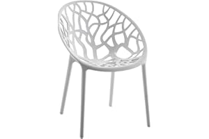 CLP Gartenstuhl Hope Kunststoff I Stapelstuhl wetterfest und UV-beständig I Outdoorstuhl pflegeleicht I Sessel für draußen, Farbe:hellgrau