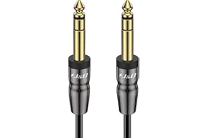 J&D 1/4 inch TRS Instrument Cable, Gold Plated Copper Shell, 4.5m Stereo Cable