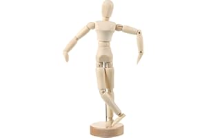 ZYWQ Mannequin Body, Wooden Manikin Body Drawing Mannequin Artist Manikin with Stand and Flexible Joints for Decoration Sketching & Painting (12")