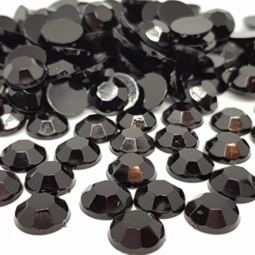 MajorCrafts® 120pcs 10mm Jet Black Flat Back Taiwan Acrylic Rhinestones C11