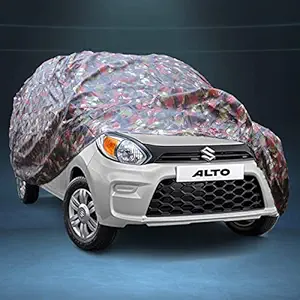 SARTE Alto 800/ Alto K10 Car Body Cover Without Mirror & Antenna Pocket Jungle Print Camouflage, Full Cover (Model-D01)