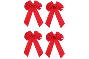 CENPEK Świąteczna czerwona aksamitna kokardka 25 x 45 cm świąteczne dekoracyjne kokardki na Boże Narodzenie dekoracje wewnętrzne i zewnętrzne