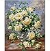 Produktbild Rose White Digital Ölgemälde Rahmenlose Bild Durch Zahlen Handarbeit Draw Auf Leinwand Wandkunst Blume Für Wohnzimmer 30X40 cm