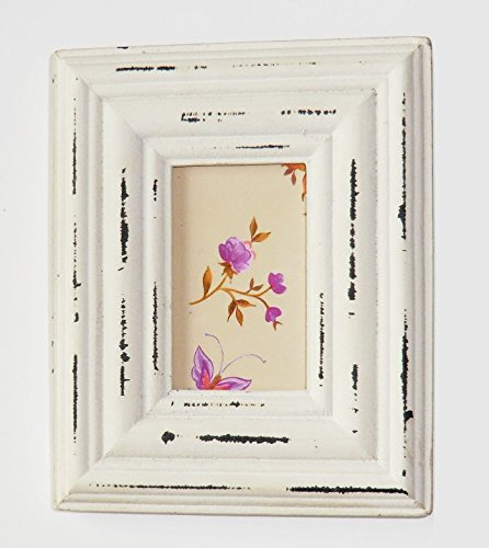 Bilderrahmen creme im Shabby- Chic- Look Fotorahmen Rahmenformat 5x7 cm