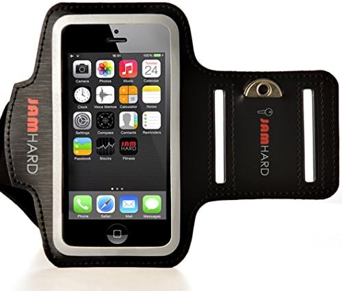 JAMhard Armband + Key Holder for iPhone 5/5S/5C, iPod Touch 5 (Black) High Quality Running/Exercise/Sports Case