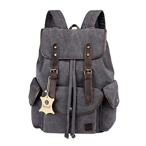 bupell Urban Daypacker XL - Vintage Canvas Rucksack Backpack f  r Schule  Uni  Arbeit  Freizeit