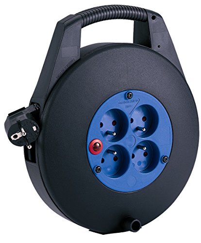 Brennenstuhl Cassette multiprise avec 4 prises 2P+T & 1 fiche 2P+T, enrouleur électrique avec câbl Brennenstuhl Cassette multiprise avec 4 prises 2P+T & 1 fiche 2P+T, enrouleur électrique avec câbl