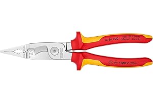 KNIPEX Pliers for Electrical Installation 1000V-insulated (200 mm) 13 86 200 SB (self-service card/blister), Multi-colour