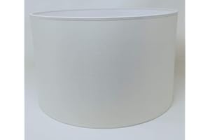 RUSEPIN Zylinder Lampenschirm Baumwolle Stoff handgefertigt für Deckenleuchte, Tischleuchte, Stehlampe (Elfenbein, 40 cm Durchmesser 25 cm Höhe)