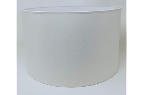 Pantalla Cilíndrica de Algodón, Hecha a Mano para Lámpara de Techo, Mesa y Pie - 30 cm Diámetro, 20 cm Altura, Color Marfil