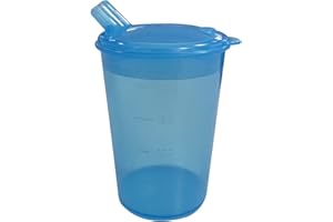 DR. BONE'S THERAPEUTICS Adult Drinking Cup with Spout, Sippy cup for adults ideal for Those who Struggle with Solid Foods, Adult sippy cup for Elderly, Less able ,Non Spill Cups 200ml, Blue
