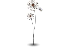 ‎TERMA Terma Edelrost Pusteblume XXL – 140 cm hoher Gartenstecker aus Metall – Handgefertigte Gartenfigur in Rostoptik – Wetterfeste Metallskulptur – Stilvolle Gartendeko Made in Germany