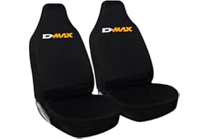 Tee AutoCare For Isuzu D-MAX - Heavy Duty and Water Proof Durable Nylon Driver Passenger with D MAX Logo Front SUV Seat Cover Protectors - 2 x Fronts (Orange Logo)