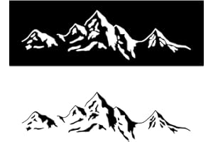 AVRUYPI 2PCS Etichetta Delicata per Auto, Adesivi per Auto Mountain Peak, Adesivi Adesivo in Vinile per Auto, per Auto Moto Fuoristrada, 3.8cm*30cm