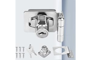 CAEEKER 2.5 Inch Keyed Hasp Lock 90 Degrees Lock Hasp Twist Knob Keyed Locking Hasp Shed Locks Safety Door Clasp Heavy Duty Door Bolt Latch Buckle Small Hasp and Staple with Padlock Keys for Cupboard