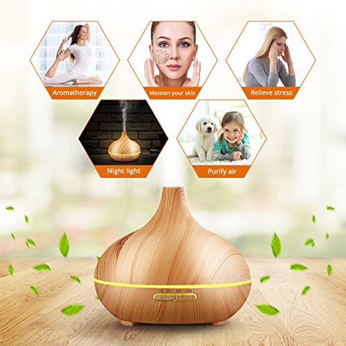VicTsing 300ml Aroma Diffuser Luftbefeuchter Ultraschall LED Humidifier Aromatherapie Diffusor Tragbarer für Babies Kinderzimmer Haus, Auto, Wohnzimmer, Schlafzimmer, Büro, Yoga, Spa, Raum,usw. - 5