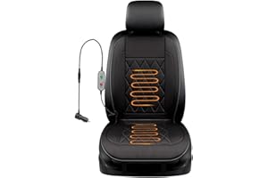 Buybai Sitzbezug, bequemes Leder-Sitzkissen, Vordersitzbezüge, Sitzschoner (1 Stück, schwarz)