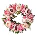 Produktbild Herbst Kranz Dekoration, Künstliche Girlande Mit Pfingstrose,Türdekoration Türring Dekorative Künstliche Blume Wandbehang Ornament