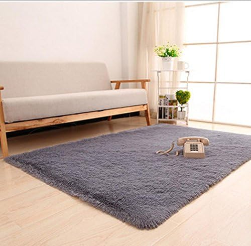 DZYZ Coral Velvet Non-Slip Carpet Bedside Bedroom Stairs Living Room Bathroom Covered With Stairs , silver grey 4.5cm , 50*80cm