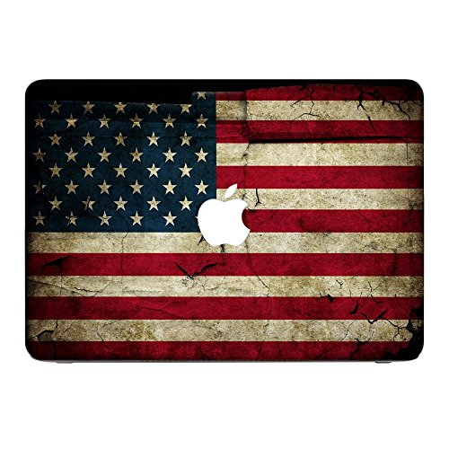 Virano Drapeaux USA 4, Carte du Monde, Autocollant Vinyl Adhésif Dessin Coloré et Effet de Cuir pour Les Portable Tactile et Ordinateurs Portables pour Apple MacBook Pro Retina 15"