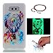 Produktbild Schutzhülle für LG V20, GOCDLJ Ultra Thin TPU Luminous Fluoreszierendes Licht Leuchtende Nacht Hülle Muster Gel Skin Transparent Bumper Rand Cover Tasche Bunte Handyhülle Protective Case Schale schützende Durchsichtig Rückschale Clear Rubber Pattern Fall Handytasche Weiche Ränder Etui + Chinesischer Stil Rote Armbänder für LG V20 Design Hirsch und Windspiele