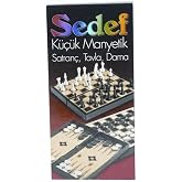 Manyetik 3l&uuml; Oyun Seti Satran&ccedil; Tavla Dama Kapaklı L&uuml;ks Mıknatıslı Set