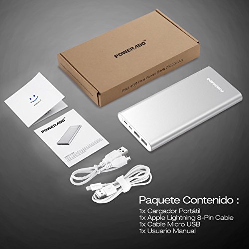 Poweradd Pliot 4GS Plus 20000mAh Cargador Pot til con Lightning y Micro Entrada 3 6A para iPhone iPad iPod Samsung m s Otros Tel fonos y Tabletas - Plateado Apple y Micro Cable Incluido reviews Poweradd Pliot 4GS Plus 20000mAh Cargador Pot til con Lightning y Micro Entrada 3 6A para iPhone iPad iPod Samsung m s Otros Tel fonos y Tabletas - Plateado Apple y Micro Cable Incluido