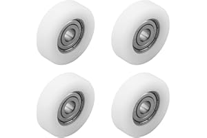 MroMax 4 Stück 6 x 30 x 9 mm Rollen Spannrolle Gleitrolle Förderband Nylon Rad für Möbel, Hardware-Zubehör, mobile Tür (weiß)