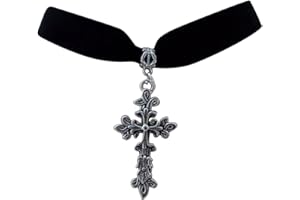 dunns-jewels Black Velvet 16mm wide choker in Black with a large Cross