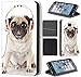 Price comparison product image CoverHeld Premium Flip Cover Case for SAMSUNG Galaxy S6 Edge made of Faux Leather with Motif 1203 Hund Mops Braun Weiß