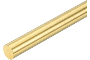 sourcing map 1 Pcs 15/32"(12mm) Dia Brass Solid Round Rod, 6"(153mm) Length H62 Brass Lathe Bar Stock Round Brass Rod for DIY Crafts Industry Construction