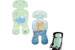 Jooheli Coussin de Siège Poussette, 2 pièces Bébé housse d’été anti-transpiration pour poussette, pour poussette, poussette, siège auto et porte-bébé