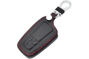 Happyit copertura in pelle per chiavi auto Toyota CHR C-HR 2017 e 2018, per vetture Prius, con predisposizione per 2 pulsanti
