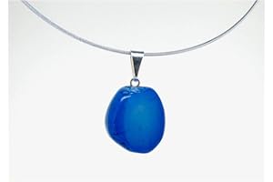 Mineral Import - Colgante Rodado de Ágata Azul Teñida - 3495VC