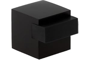 EVI Herrajes | Fermaporta da pavimento - Design quadrato | 20 x 20 mm | Acciaio - Laccato nero | Montaggio adesivo | I-197/20