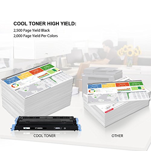 Cool Toner kompatibel Toner fuer Q6000A Q6001A Q6002A Q6003A(HP 124A) fuer HP Color Laserjet 2600, 2605, 1600, CM1016, CM1017(K-2500, C/M/Y-2000 seiten) - 4