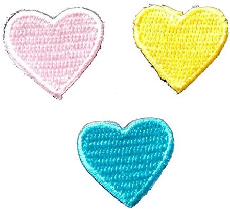 Cute Love Hearts (Set of 3) Iron on Sew on Embroidered Badge Applique Motif Patch From PatchWOW