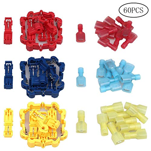 Ruix - Juego de 60 terminales de cable eléctrico de empalme rápido (30 pares)