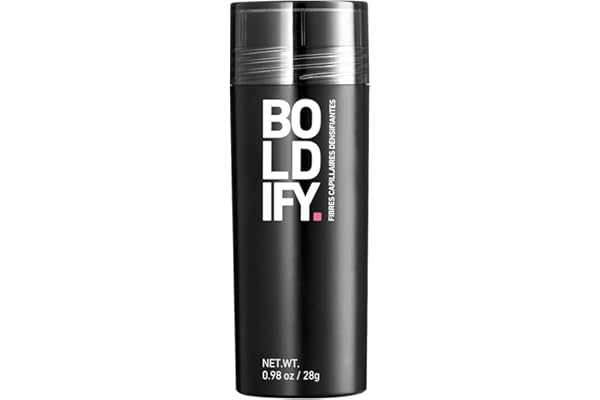 BOLDIFY Fibres Capillaires Naturelles - 28g - Poudre Densifiante – Masque la Perte de Cheveux en 15s – Pour Hommes et Femmes (Noir)